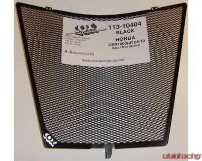 Cox Racing Group Radiator Guard Black Honda CBR1000RR 2008- Up - 113-10404