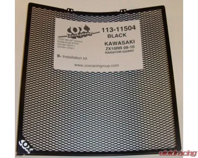 Cox Racing Group Radiator Guard Black Kawasaki ZX1000 Ninja ZX-10R 2004-2018 - 113-11504