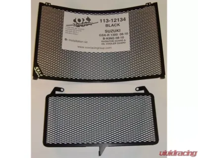 Cox Racing Group Radiator & Oil Cooler Guard Set Black Suzuki GSX1300R Hayabusa | B-KING 1300 1999-2018 - 113-12134