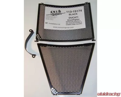 Cox Racing Group Upper and Lower Radiator Guard Set Black Ducati Streetfighter 2009-2011 - 113-15174