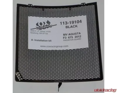 Cox Racing Group Radiator Guard Black MV Agusta F3 675 2012-2013 - 113-19104