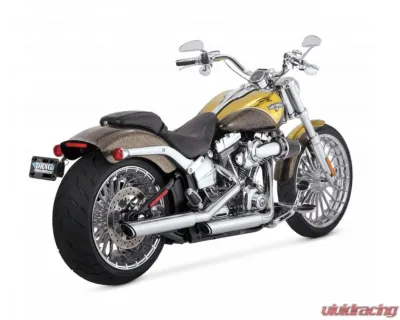 Vance & Hines 3" Twin Slash Slip-On Exhaust - Chrome Harley Davidson Softail Deluxe | Slim | Cross Bones 2007-2009 - 16842