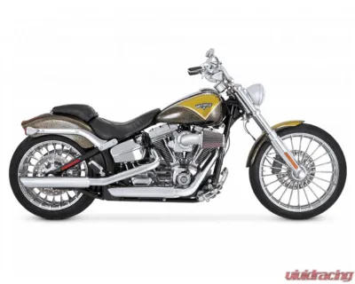 Vance & Hines 3" Twin Slash Slip-On Exhaust - Chrome Harley Davidson Softail Deluxe | Slim | Cross Bones 2007-2009 - 16842