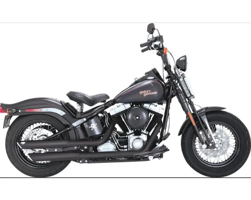Vance & Hines Twin Slash 3" Slip-ons Black Harley Davidson Softail Deluxe | Slim | Crossbones 2007-2017 - 46341