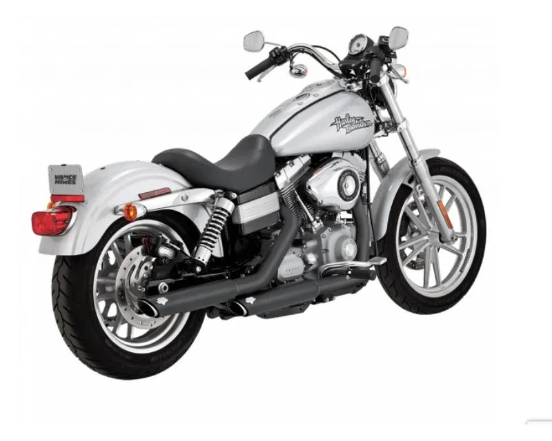 Vance & Hines Black Twin Slash Slip-On Exhaust Harley Davidson Softail Fatboy 1991-2009 - 46844