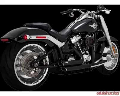 Vance and Hines Shortshots Staggered Exhaust System - Black for 2018-2022 Harley Softail Wide Tire - 47335-22