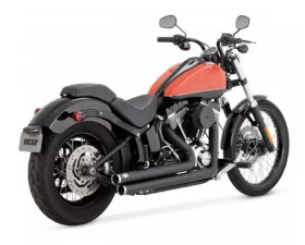 Vance & Hines Bigshots Staggered PCX Full System Exhaust Black Harley Davidson Softail 1986-2017
