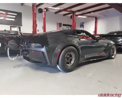 LG Motorsports Drag Wing for Chevrolet Corvette C7 Z06 2014-2020, Black Powder Coat - LG7DW