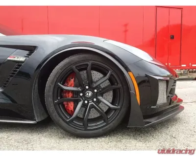 LG Motorsports Gloss Black GR7 Wheel Set 19x10 20x12 for Chevrolet Corvette C6|C7 2006-2021 - LGGR7