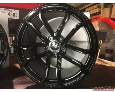 LG Motorsports Gloss Black GR7 Wheel Set 19x10 20x12 for Chevrolet Corvette C6|C7 2006-2021 - LGGR7
