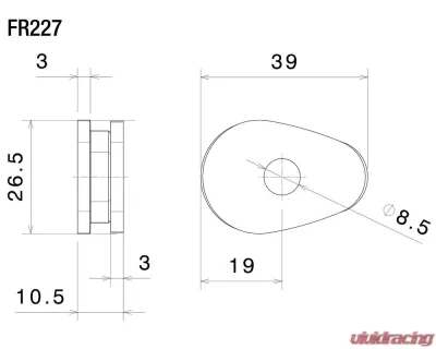 Mounting kit for Rizoma turn signals to fit OEM license plate support Yamaha MT-07 2021-2024 - FR227B