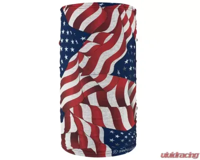 Zan Fleece Lined Motley Tube Wavy American Flag - TF265