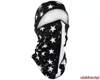 Zan Sportflex Series Convertible Balaclava Black & White Flag - WB4L091