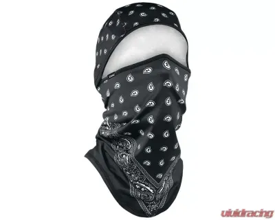 Zan Sportflex Convertible Balaclava Series Black Paisley - WB4L101