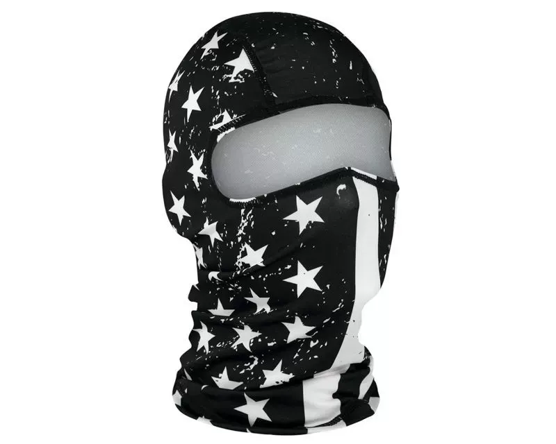 Zan Polyester Balaclava Black & White Flag - WBP091