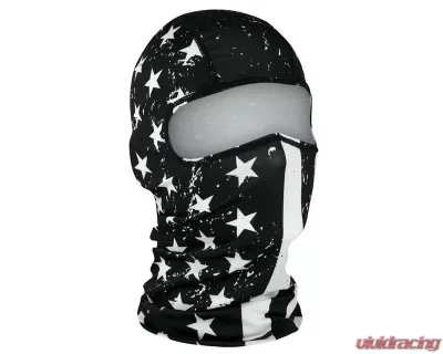 Zan Polyester Balaclava Black & White Flag - WBP091