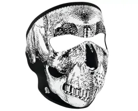 Zan Full Face Mask Neoprene Black & White Skull Face