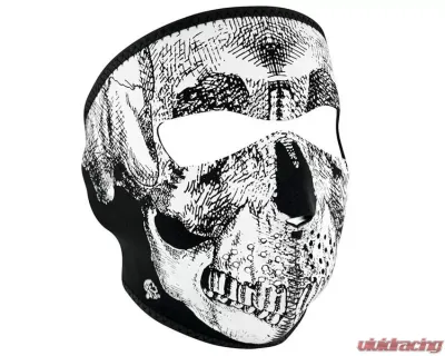 Zan Full Face Mask Neoprene Black & White Skull Face - WNFM002