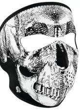 Zan Full Face Mask Neoprene Black & White Skull Face Glow In The Dark                                     - WNFM002G - Image 2