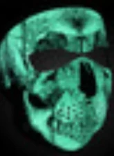 Zan Full Face Mask Neoprene Black & White Skull Face Glow In The Dark                                     - WNFM002G - Image 2