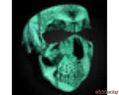 Zan Full Face Mask Neoprene Black & White Skull Face Glow In The Dark - WNFM002G