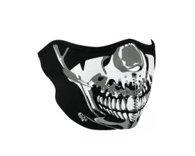 Zan Half Face Mask Neoprene Chrome Skull