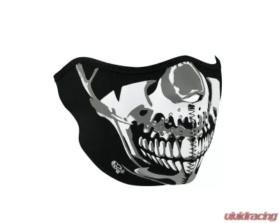 Zan Half Face Mask Neoprene Chrome Skull - WNFM023H