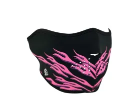 Zan Half Face Mask Neoprene Pink Flames