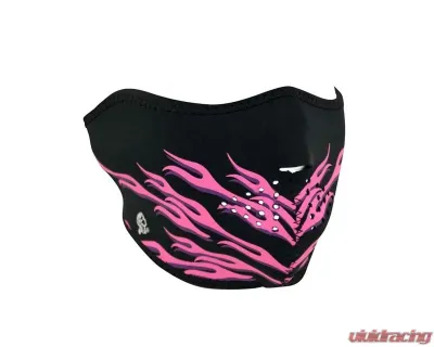 Zan Half Face Mask Neoprene Pink Flames - WNFM054H