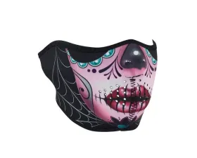 Zan Half Mask Neoprene Reversible-Sugar Skull To Purple