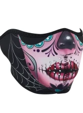 Zan Half Mask Neoprene Reversible-Sugar Skull To Purple                                     - WNFM082H - Image 2