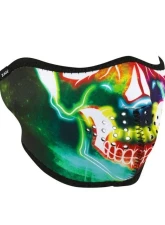 Zan Half Face Mask Neoprene Electric Skull                                     - WNFM098H - Image 2