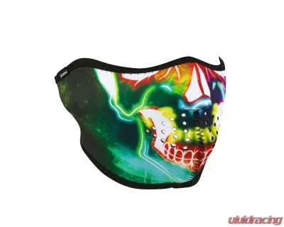 Zan Half Face Mask Neoprene Electric Skull - WNFM098H