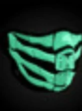 Zan Half Face Mask Neoprene Bone Breath Glow In The Dark                                     - WNFM168HG - Image 2