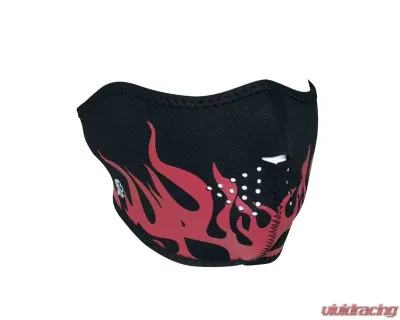 Zan Half Face Mask Neoprene Red Flames - WNFM229RH