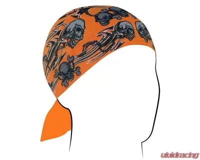 Zan Flydanna Cotton Orange Tribal Skull - Z669