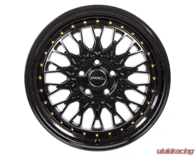 ARC Wheels AR01 17x8.5 5x115 35mm All Black Gold Rivet Wheel - AR01178551435BK-515