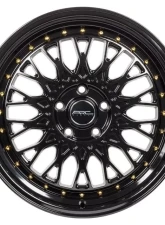 ARC Wheels AR01 18x8.5 5x114.3 35mm All Black Gold Rivet Wheel                                     - AR01188551435BK - Image 3