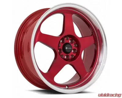 Vors Wheels SP1 15x8 4x100|4x114.3 20mm Candy Red Machine Lip - SP0115808H20RD