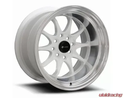 Vors TR3 Wheel 16x8 4x108 20mm White Machine Lip - TR0316808H20W-408