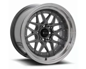 Vors VR7 Wheel 16x8 4x108 20mm Gun Metal Machine Lip Chrome Rivet