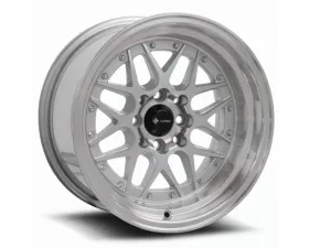 Vors VR7 Wheel 16x8 4x108 20mm Silver Machine Face Lip Chrome Rivet