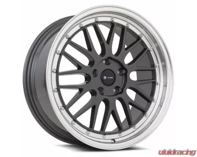 Vors Wheels VR8 18x9 5x120 35mm Hyper Black Machine Lip Chrome Rivet - VR08189051435HB-520