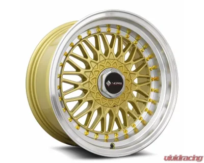 Vors Wheels VR3 16x8 5x112 20 mm Gold Machine Lip Gold Rivet - VR031680xxx20GD-512