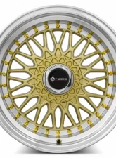 Vors Wheels VR3 16x8 5x114.3 20 mm Gold Machine Lip Gold Rivet                                     - VR031680xxx20GD-514 - Image 2