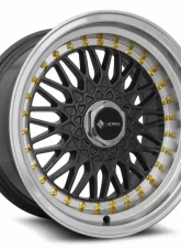 Vors Wheels VR3 16x8 5x114.3 20 mm Gun Metal Machine Lip Gold Rivet                                     - VR031680xxx20GM-514 - Image 3