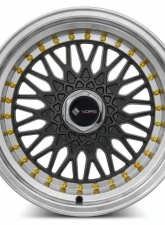 Vors Wheels VR3 16x8 5x100 20 mm Gun Metal Machine Lip Gold Rivet                                     - VR031680xxx20GM-500 - Image 2