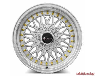 Vors Wheels VR3 16x8 5x114.3 20 mm Silver Machine Lip Gold Rivet - VR031680xxx20S-514