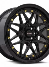 Vors Wheels VR7 16x7 4x100/4x114.3 38 mm Black Gold Rivet                                     - VR0716708H38BK - Image 3