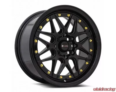 Vors Wheels VR7 16x7 4x100/4x114.3 38 mm Black Gold Rivet - VR0716708H38BK